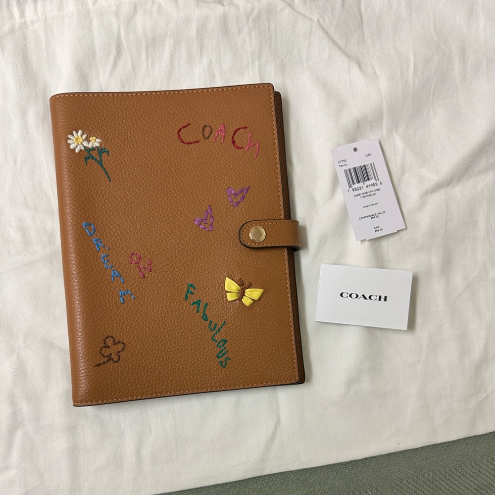 NWT Coach limited edition diary embroidery notebook cover.